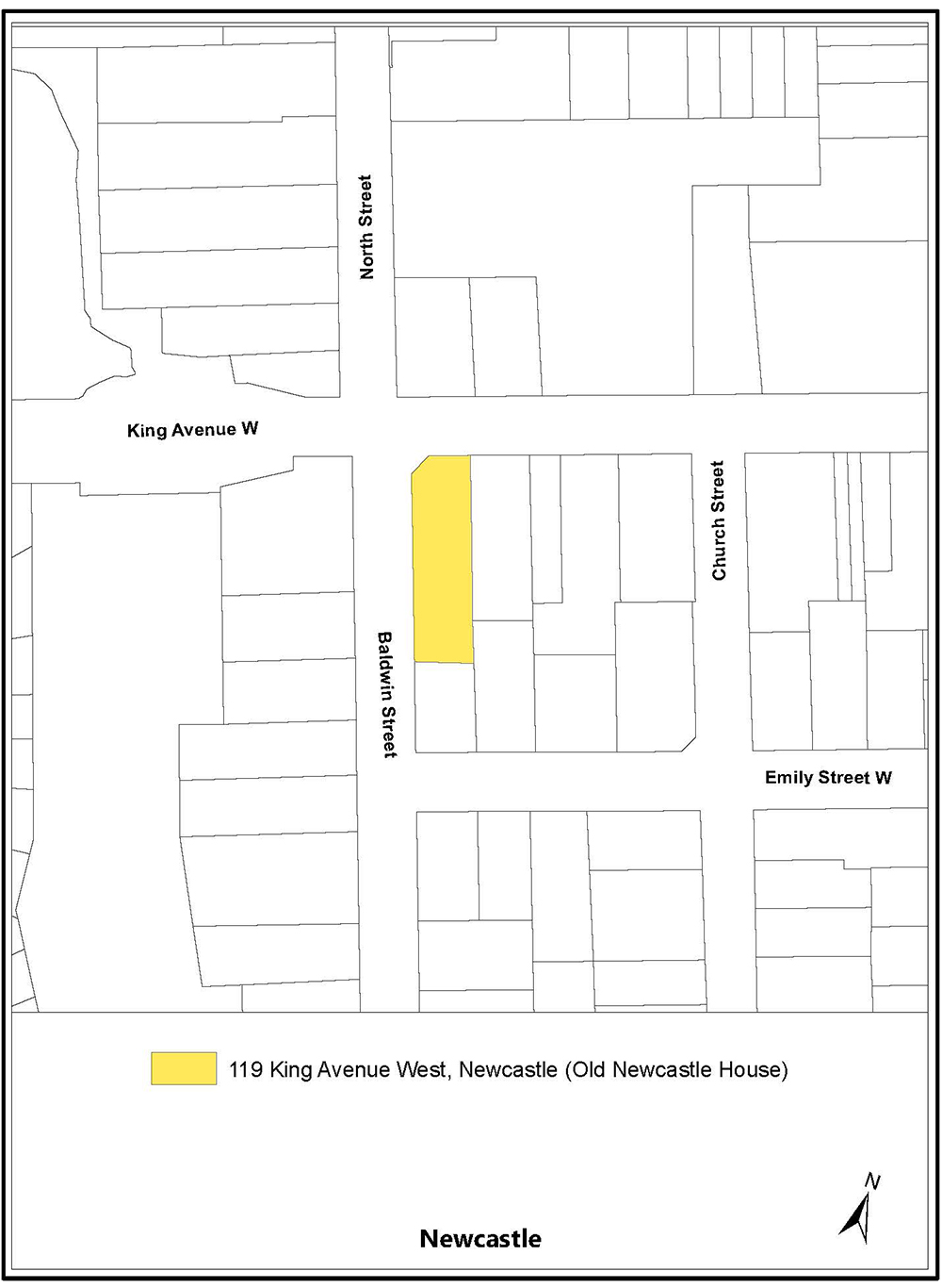 Map showing the patio location in Newcastle.