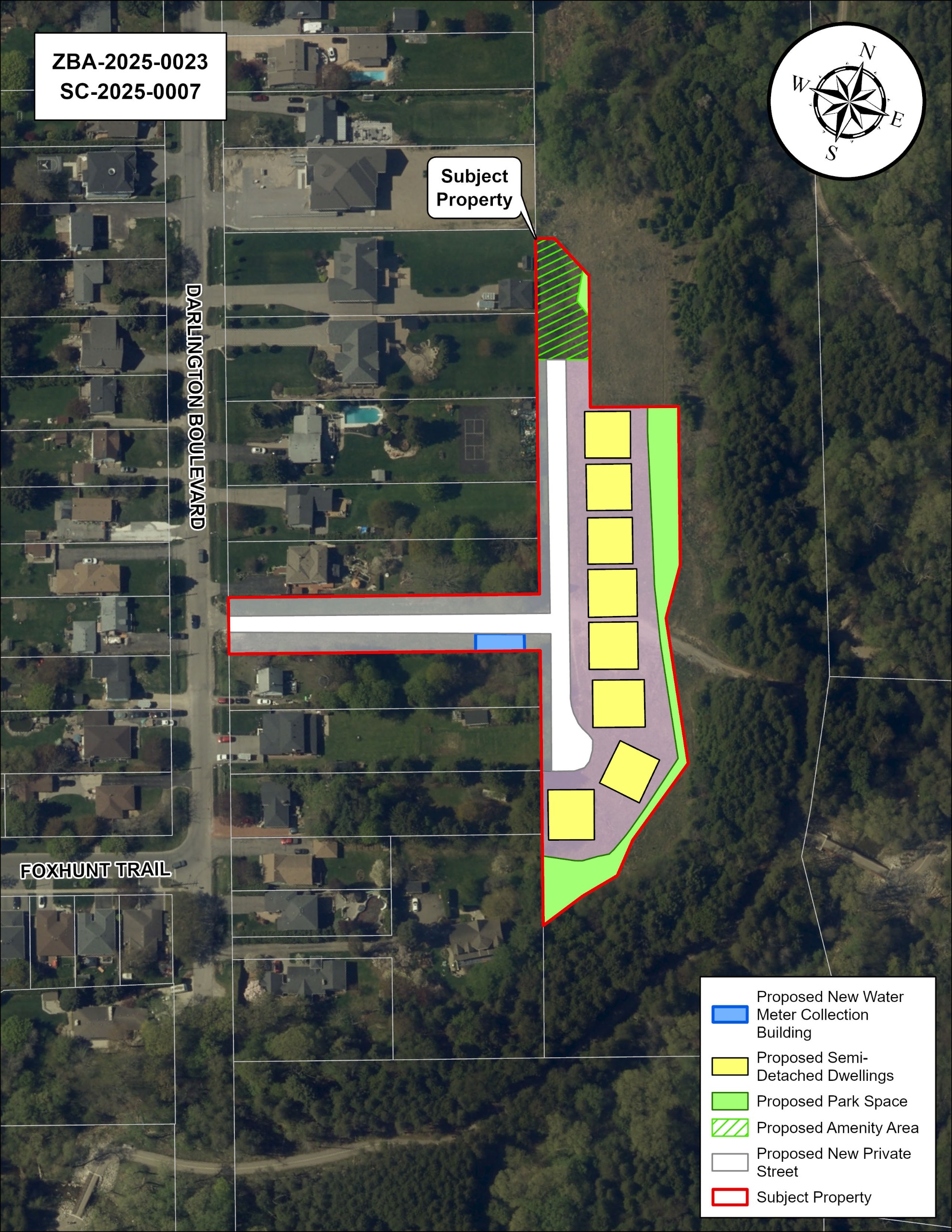 Map showing the proposed development area.