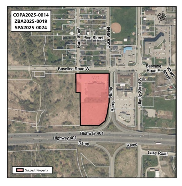 Key map showing proposed development area