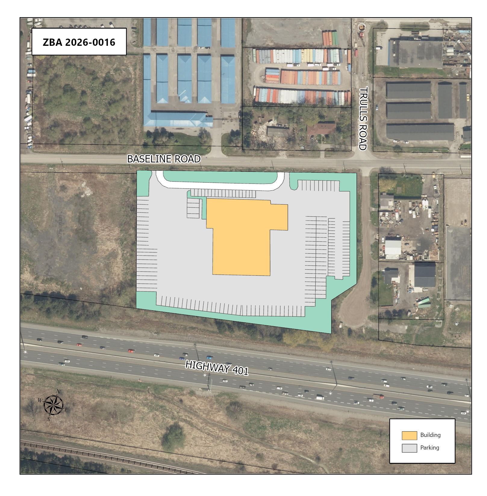 Key map showing proposed development area