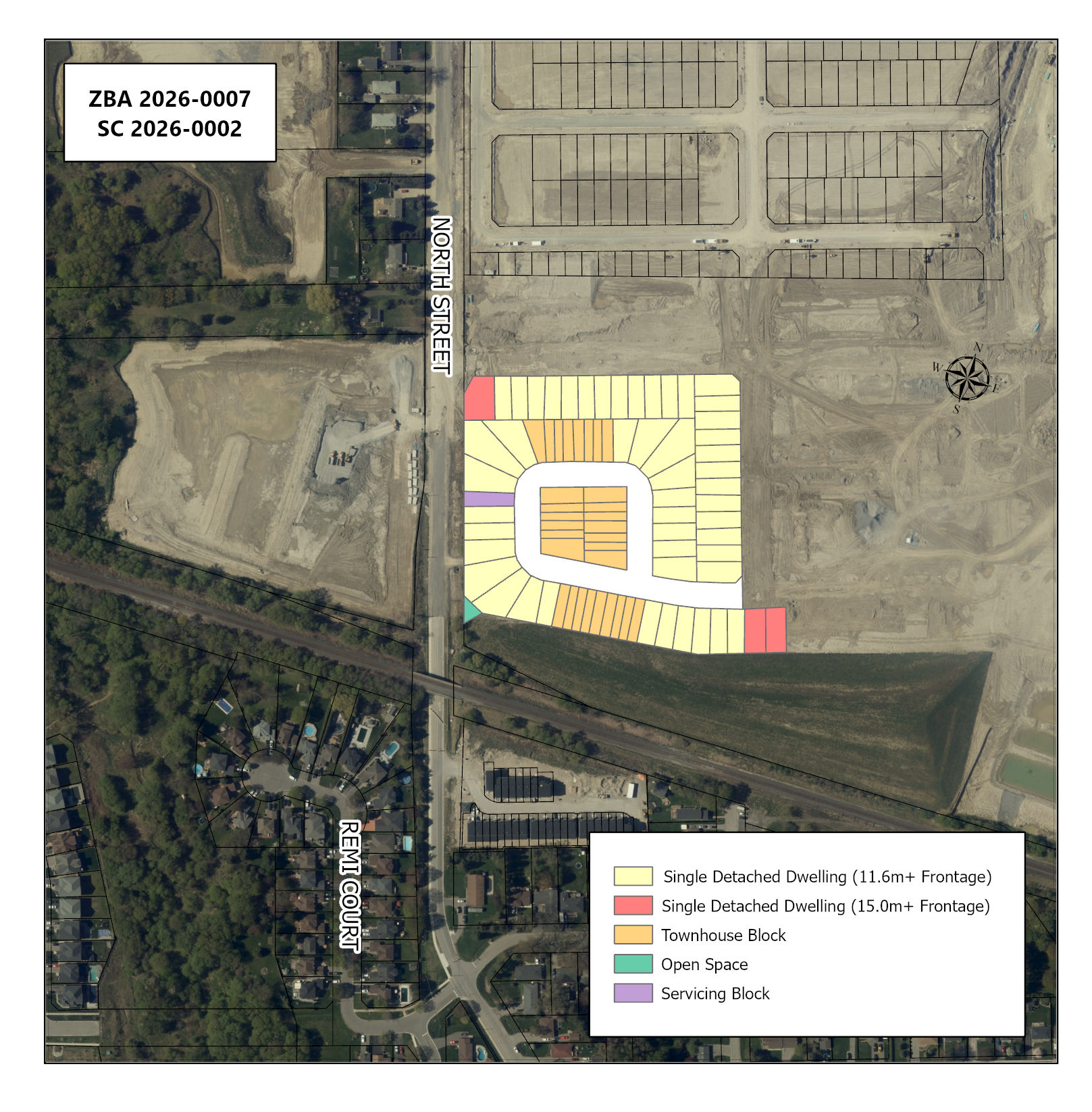 Map showing the proposed development area.
