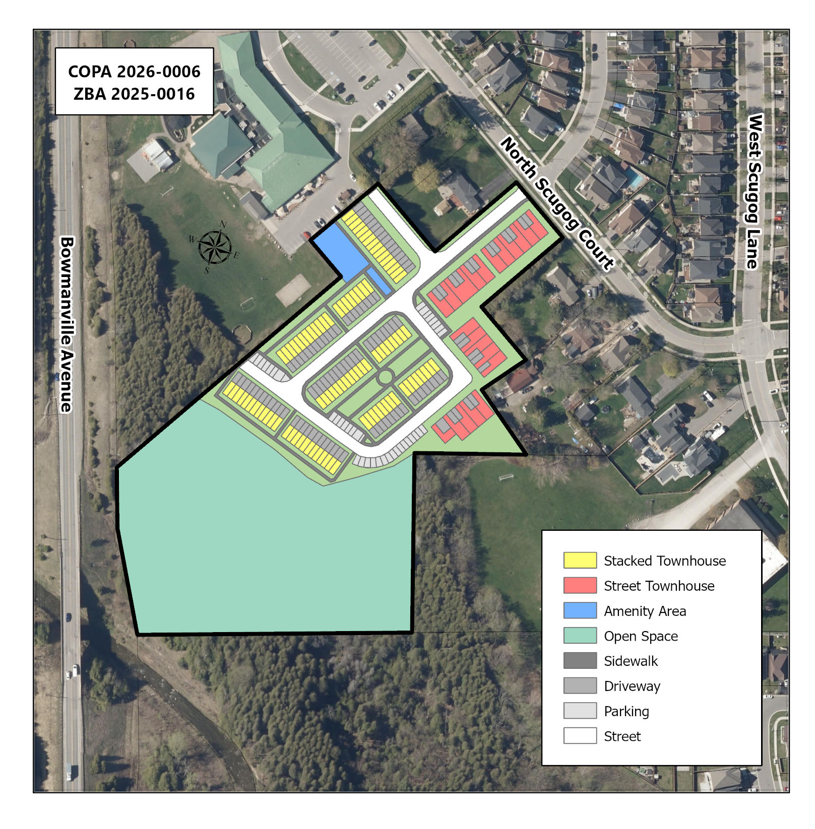 Map showing the proposed development area.