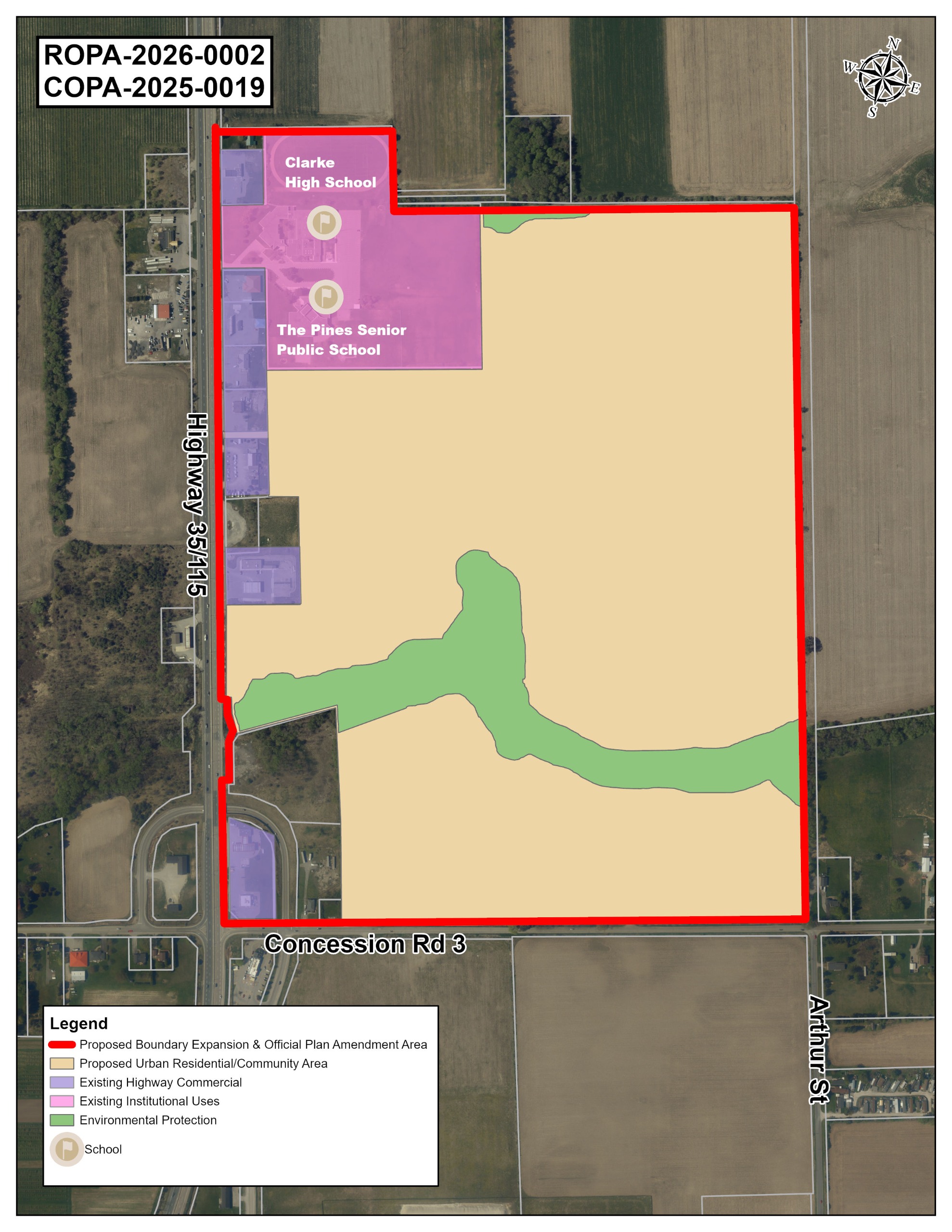 Key map showing proposed development area