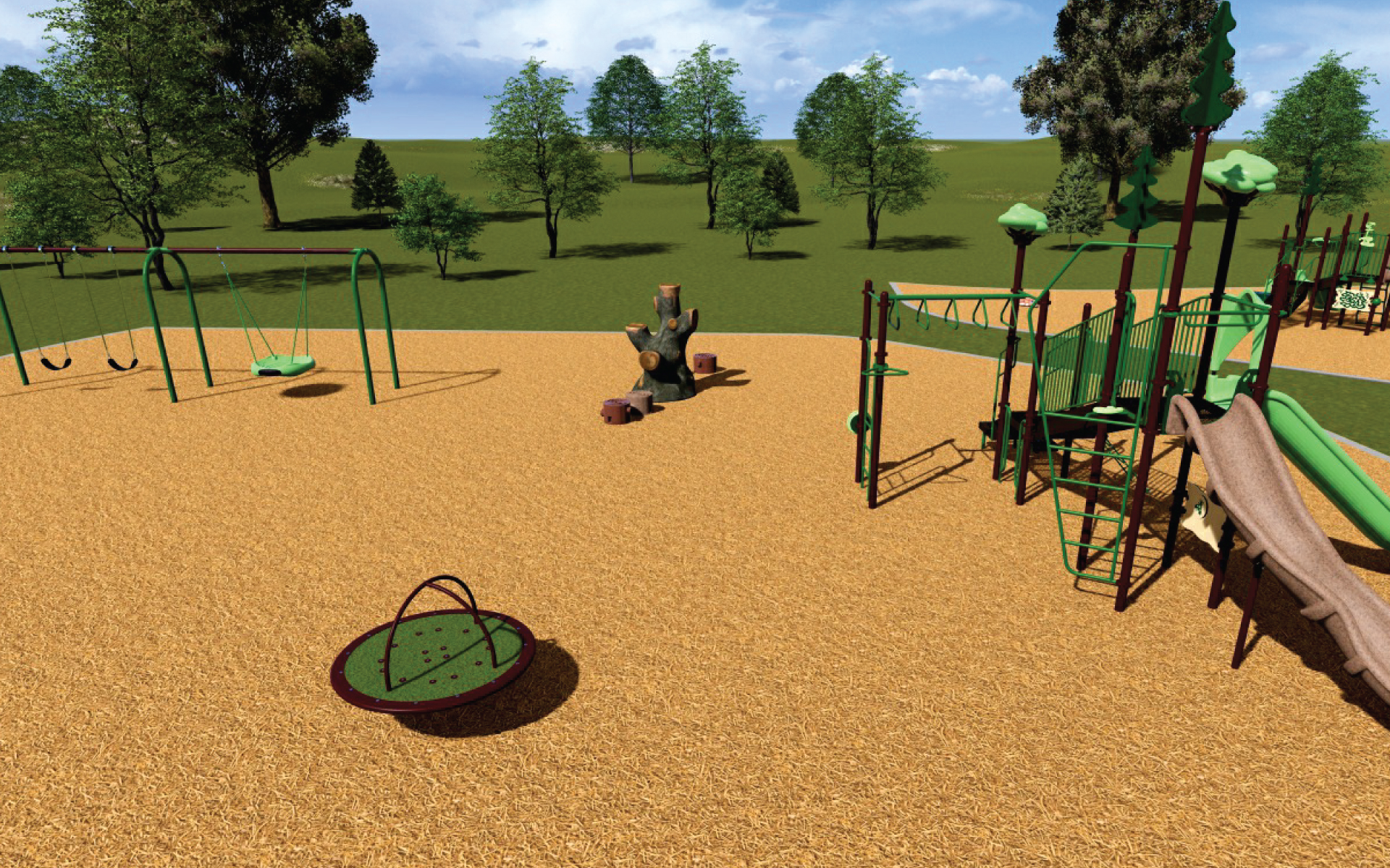 Rendering of play features.
