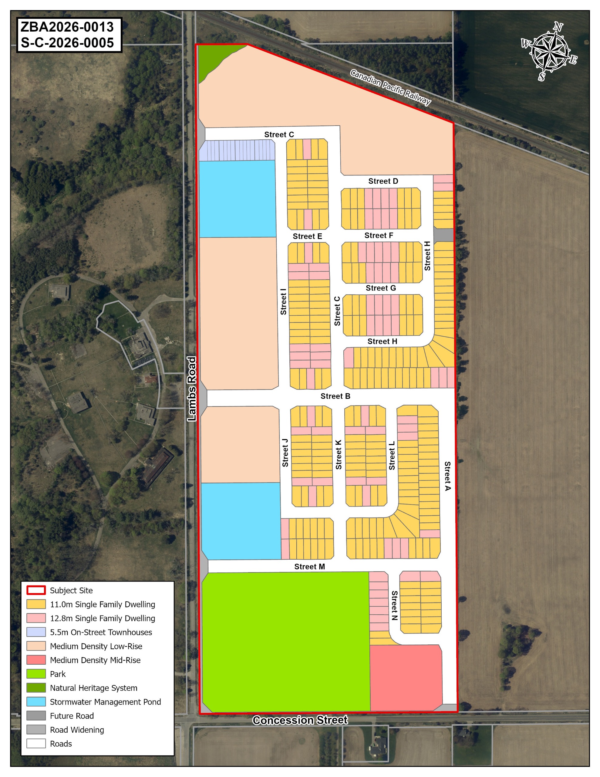 Map showing the proposed development area.