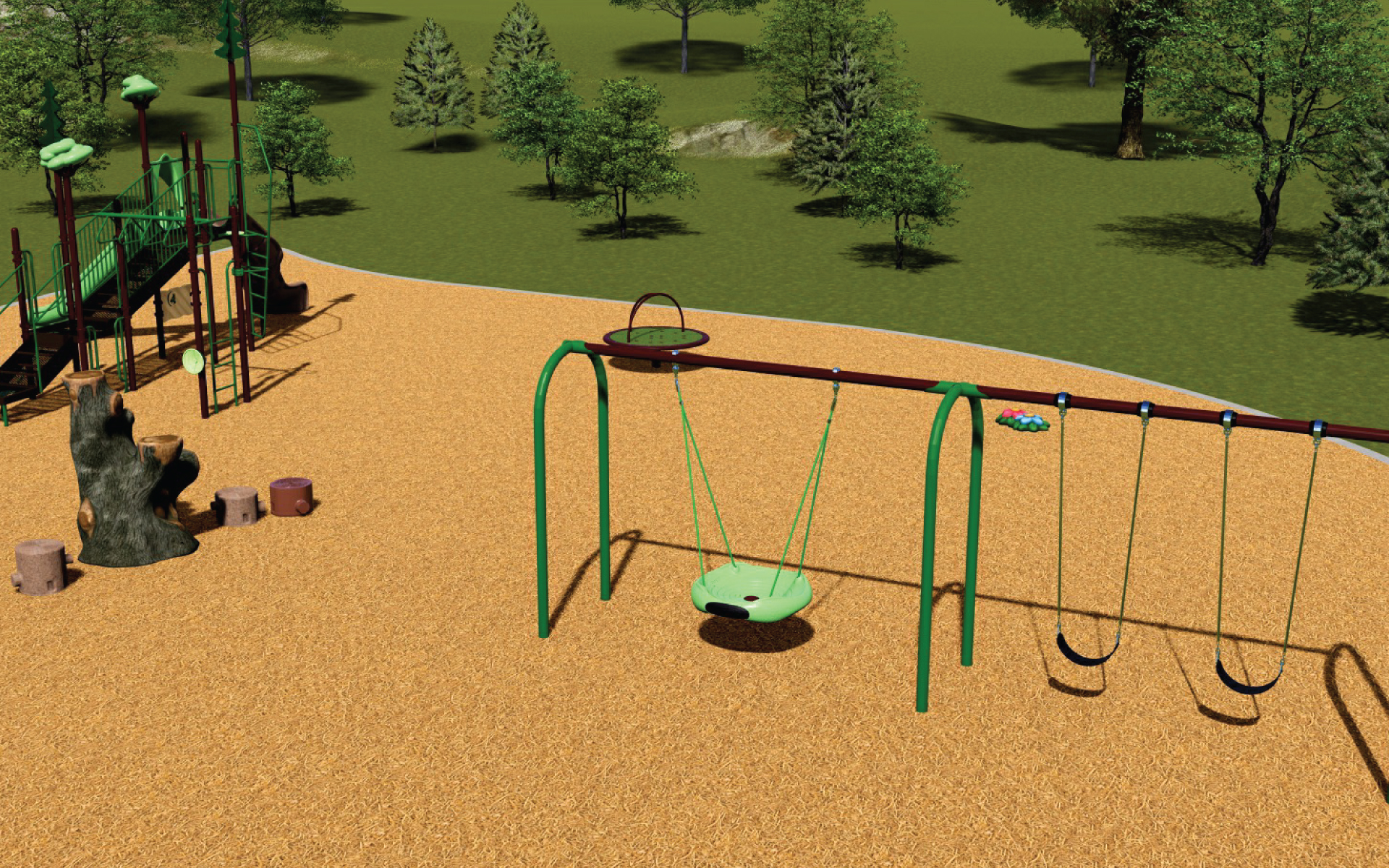 Rendering of swings